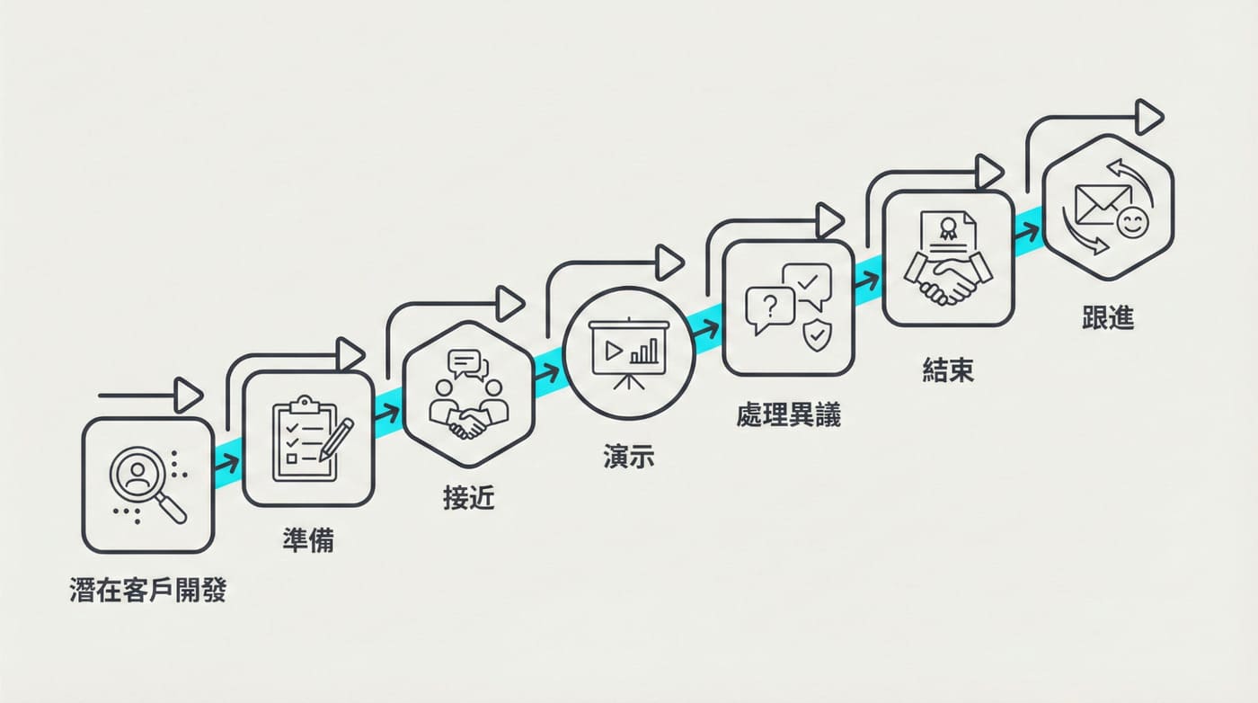 B2B標準化銷售7步法流程圖
